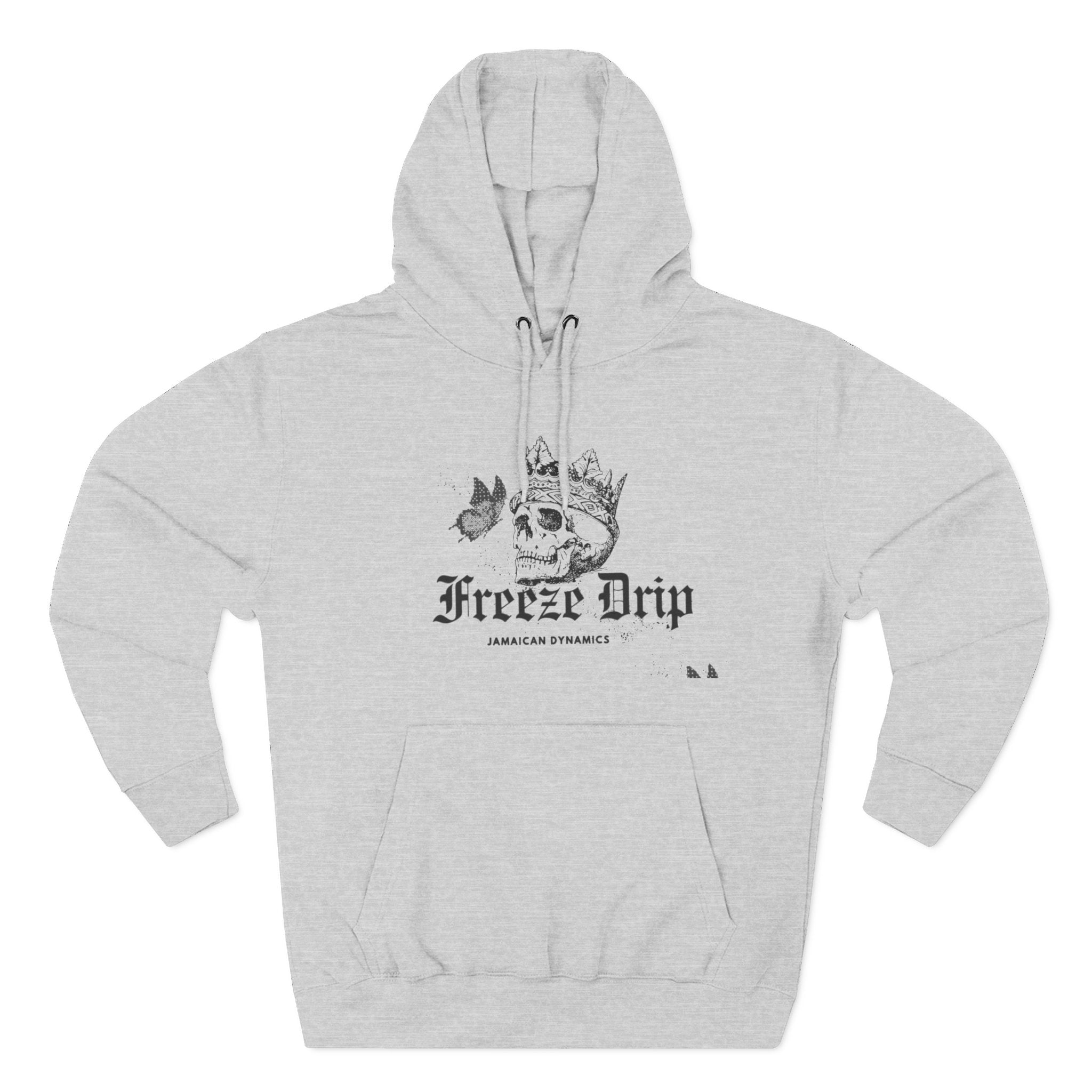 Skull Crown Hoodie — 'Freeze Drip' Gothic Streetwear Hooded Sweatshirt