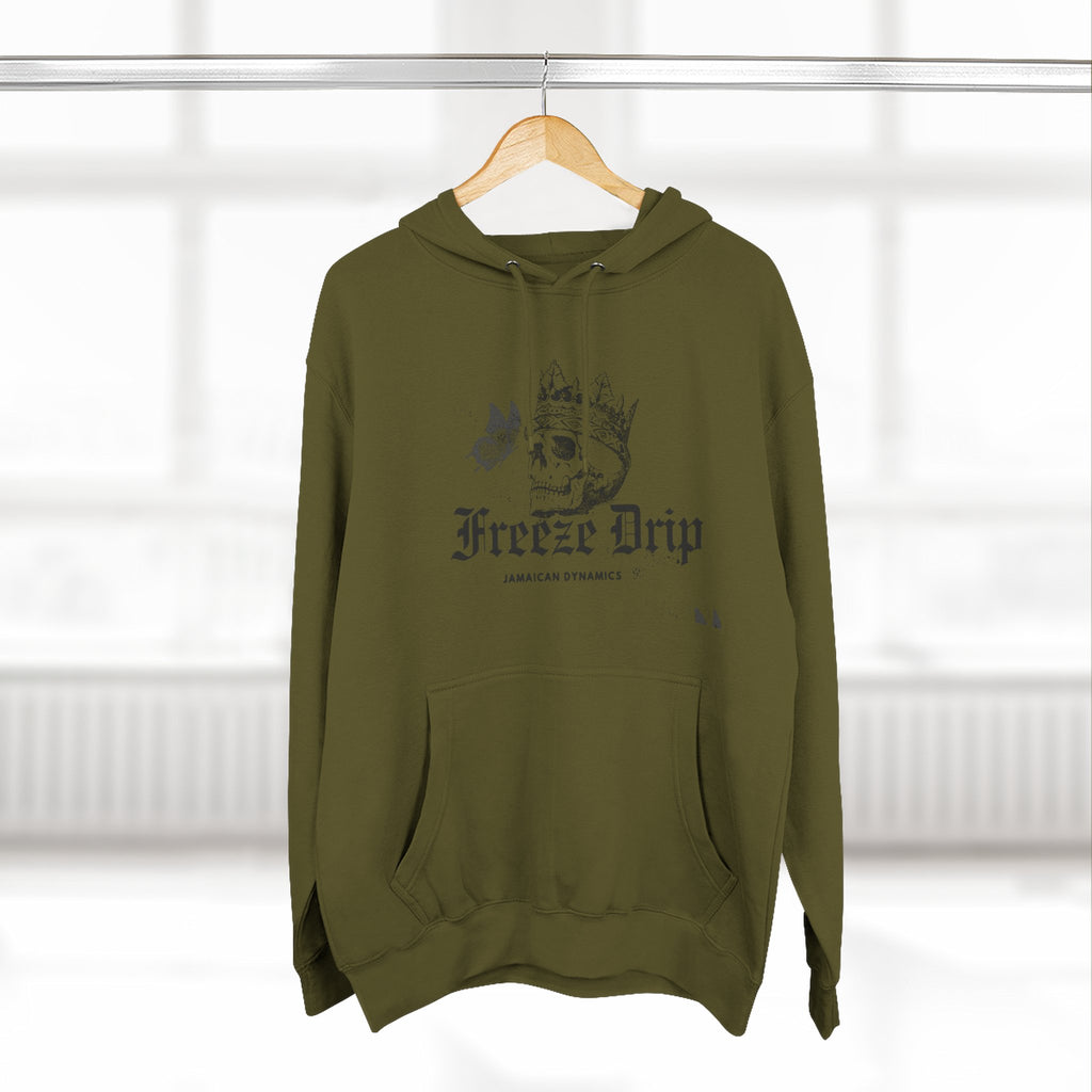 Skull Crown Hoodie — 'Freeze Drip' Gothic Streetwear Hooded Sweatshirt