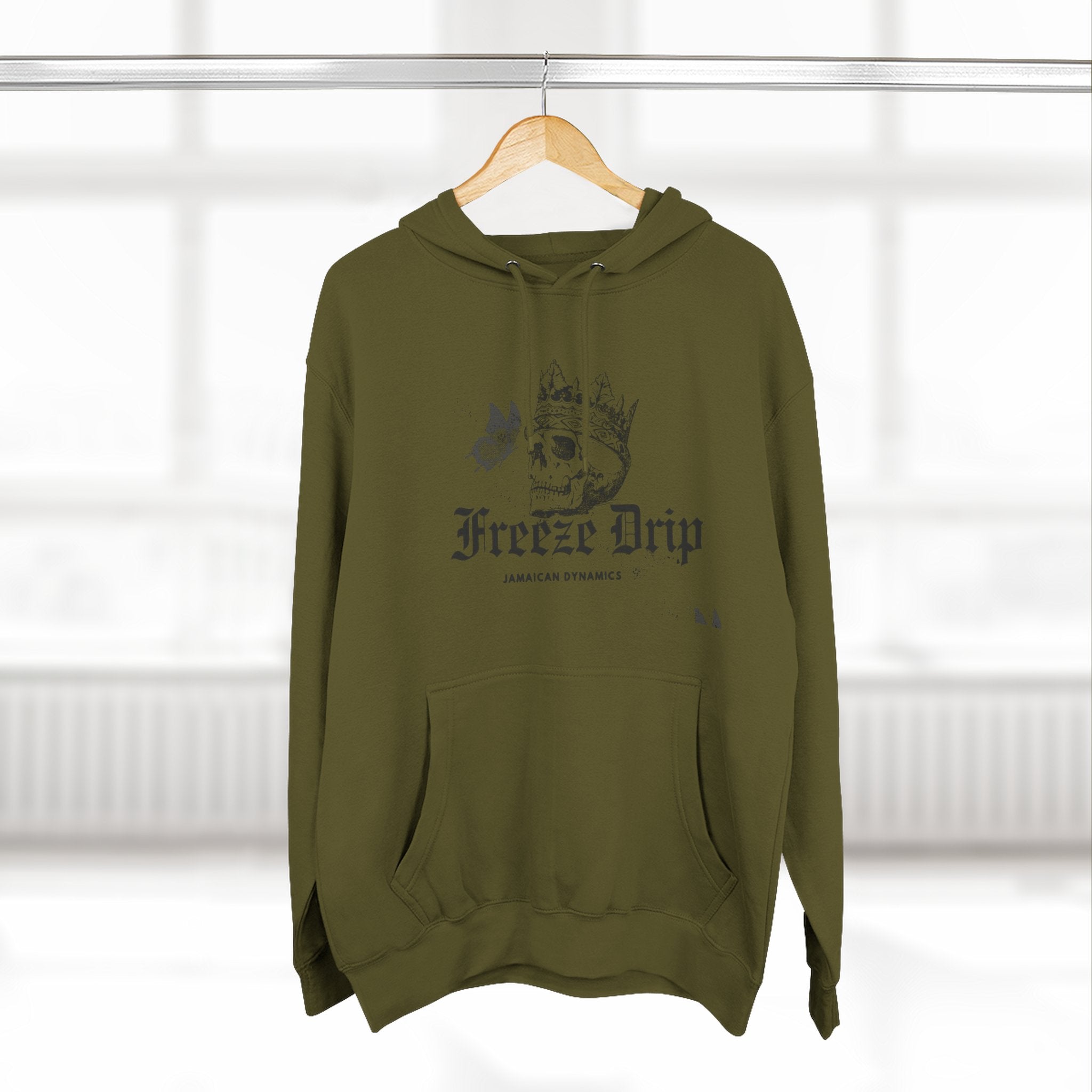 Skull Crown Hoodie — 'Freeze Drip' Gothic Streetwear Hooded Sweatshirt