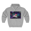 Time & God Zip Hoodie — Galaxy Graphic Full-Zip Sweatshirt