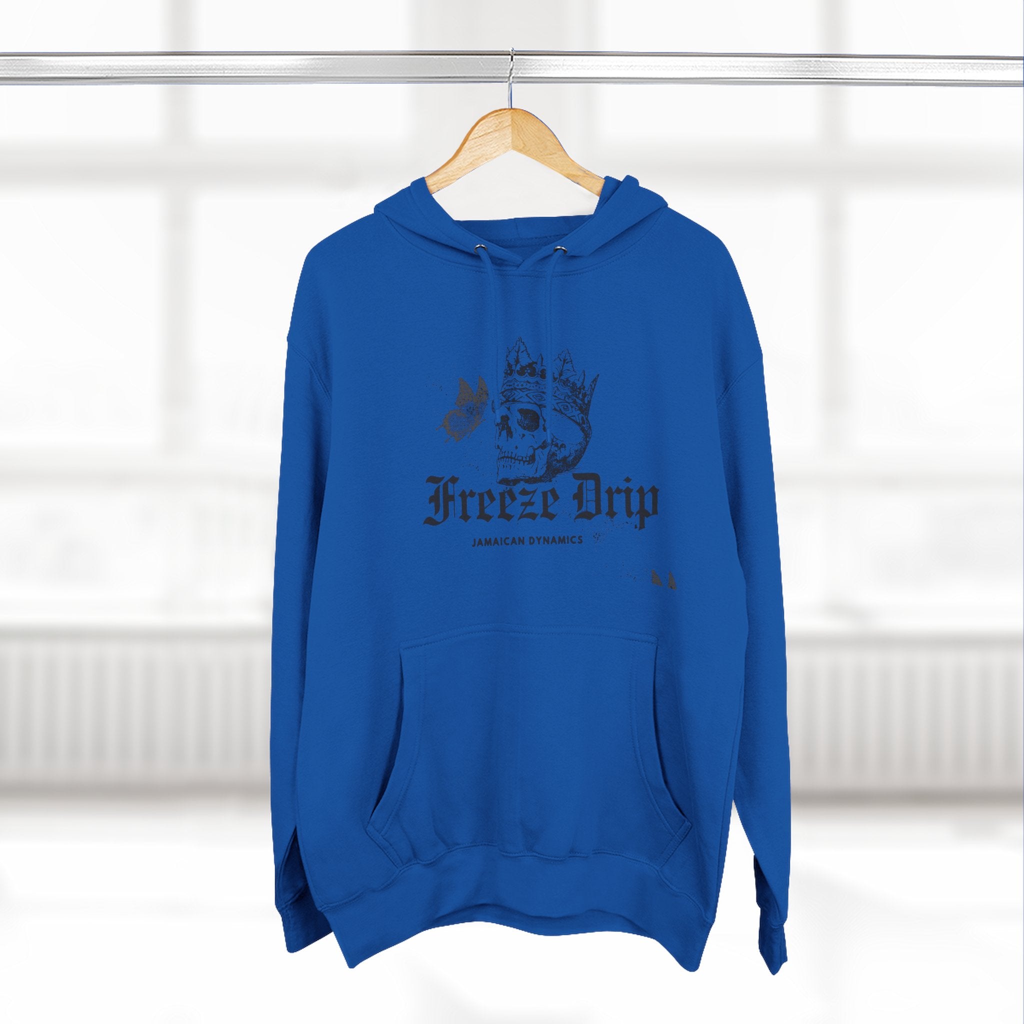 Skull Crown Hoodie — 'Freeze Drip' Gothic Streetwear Hooded Sweatshirt